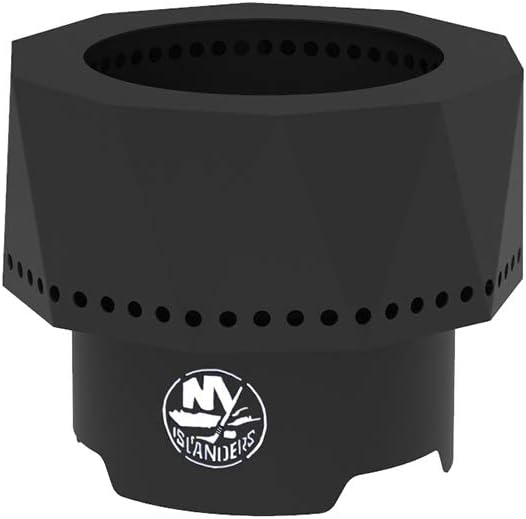 Blue Sky Outdoor Living NHL New York Islanders Ridge Portable Steel Smokeless Fire Pit with Carrying Bag, Firewood and/or Wood Pellet Burning