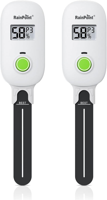 RAINPOINT Smart Digital Wireless Plant Moisture Meter Houseplant Indoor,WiFi Hub Needed,Capacitive Probe,Leave-in Soil Hygrometer Sensor,Real-time Monitor Outdoor Greenhouse Gardening(Two-Pack Set)