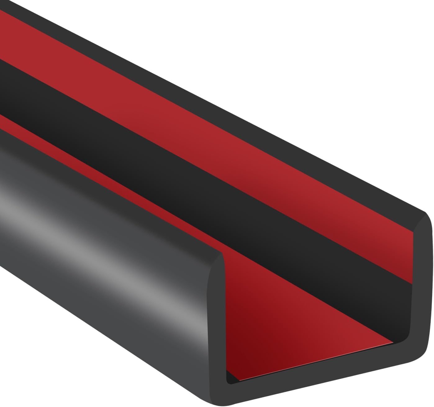 Rubber Edge Trim, Flexible Self Adhesive U Shaped Peel and Stick Edge Banding, 1-1/2"(38mm) U Channel Edge Protector, Edge Guards for Woods, Furniture, 20Ft, Black Color