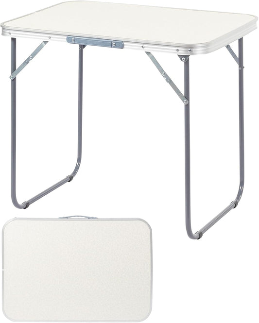 2.0 Ft Folding Portable Camping Table Small Folding Portable Camping Table, Adjustable Height, Outdoor Waterproof Aluminum Lightweight Suitcase Table for Picnic, BBQ, Beach, Dining