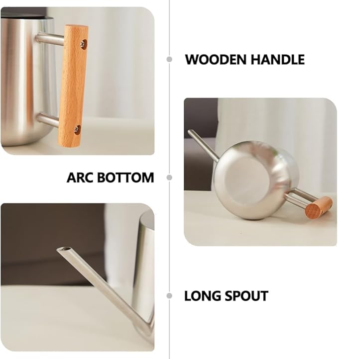 Watering Can Indoor Plants, 30oz/900ml Small Plant Watering Can with Long Spout, Stainless Steel Garden Watering Cans Outdoor Watering Pot for Indoor House Plants Bonsai Flower Decorative