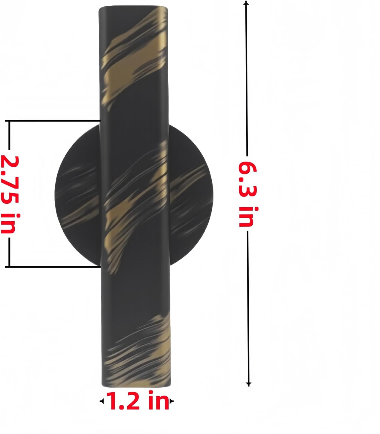 Self Adhesive Wall Vase Metal Tube Decoration Holder Used to Display Dried Flower, Faux Flowers, Fake Flowers, Also Suitable for Cemetery Memorial Decoration (2 Pcs Black and Gold Stripe)