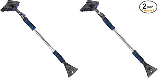 Subzero 80052 52" Extension Quick-Release Handle Ice Scraper and Pivoting Snow Broom (Colors May Vary) (Pack of 2)