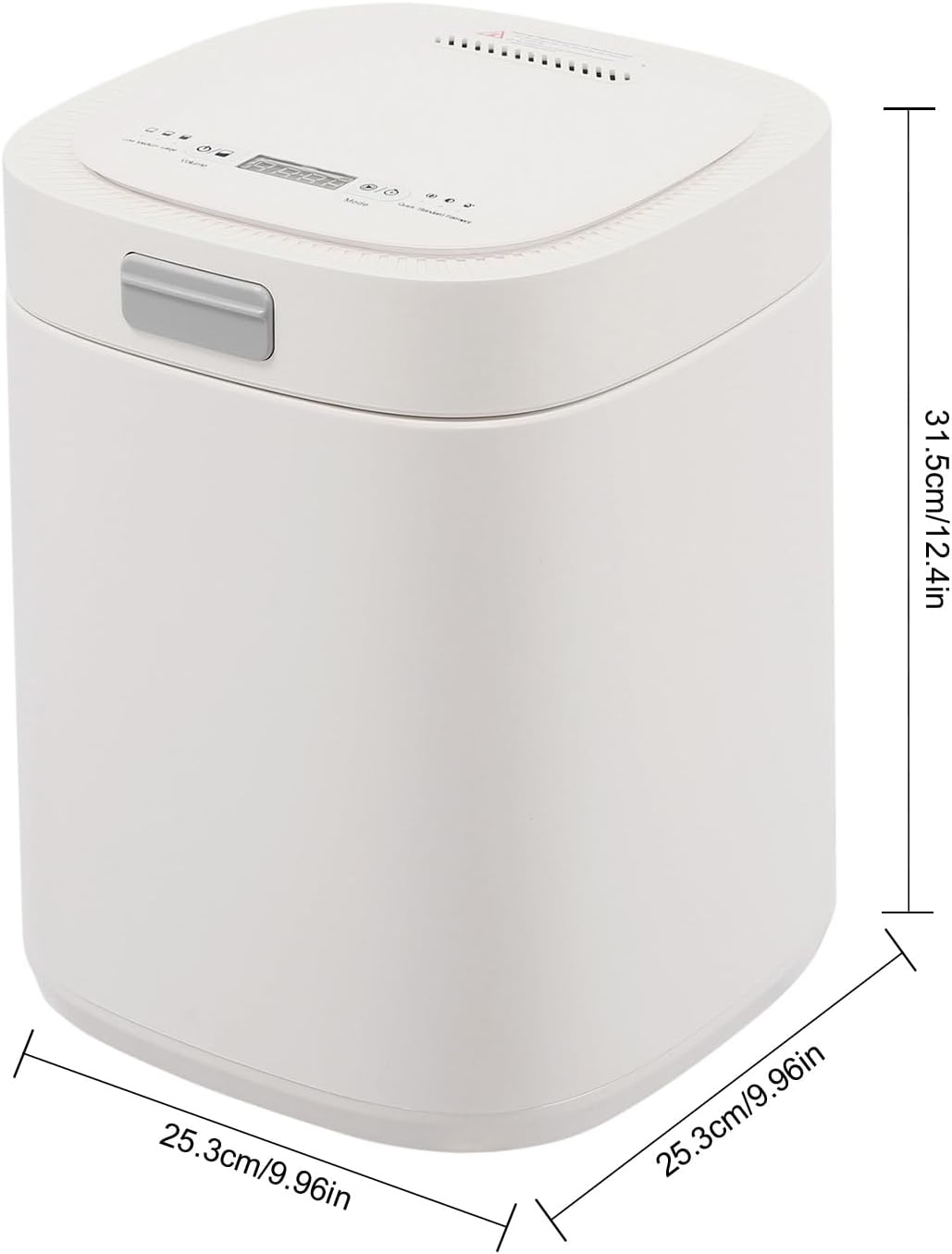 2.5L / 0.66 Gal Electric Kitchen Composter Indoor/Outdoor Odorless Quiet Smart Compost Bin Quick/Standard/Ferment Working Modes, Turn Food Waste into Fertilizer for Garden (White)