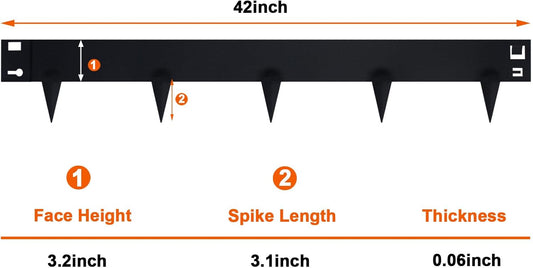 Metal Landscape Edging 42 Inch Strips, Steel Landscape Edging 6.3 Inch Depth, 6 Pack Hammer in Landscape Edging, Metal Edging for Landscaping