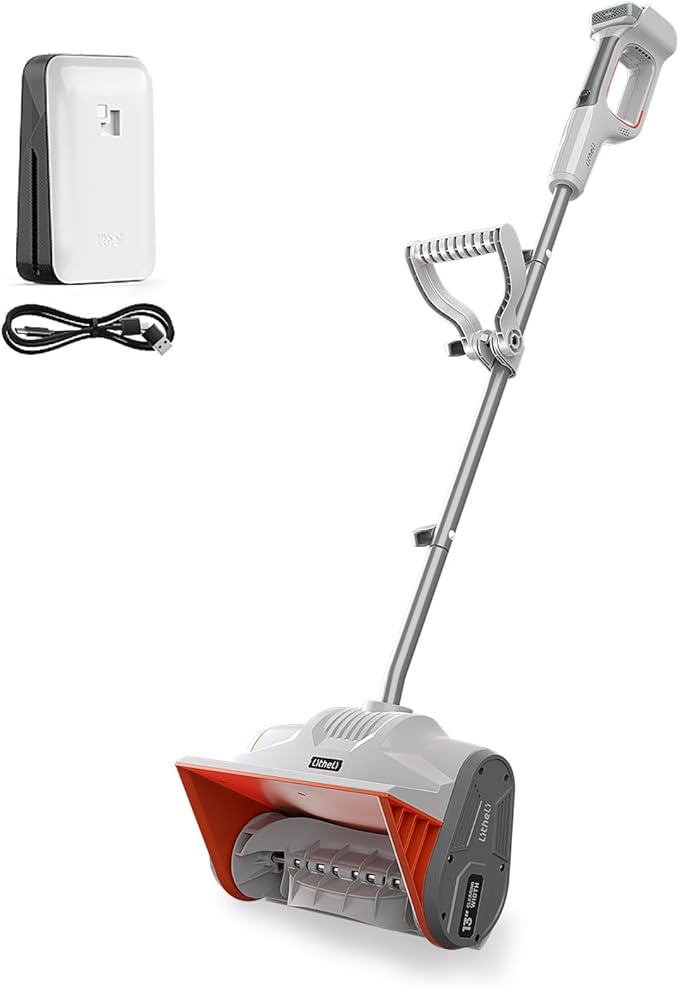 Litheli Electric Snow Shovel Cordless 20V, Brushless Lightweight Battery Powered Snow Blower with 4.0Ah Battery, Easy Snow Removal Tool for Driveways, Sidewalks, Patios and Decks
