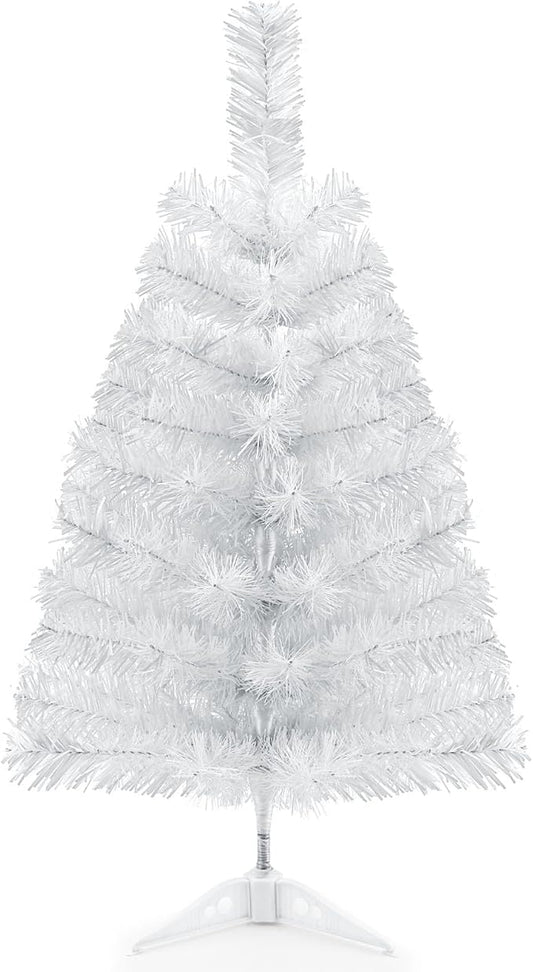 GlyinnHe 2Ft White Artificial Christmas Tree with Plastic Stand, Tabletop Christmas Tree for Indoor Outdoor Holiday Decoration