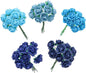Handmade Mini Mulberry Paper Roses 18 mm Mulberry Paper Flowers Scrapbooking Wedding DIY Craft 50 pcs (Blue Tone)