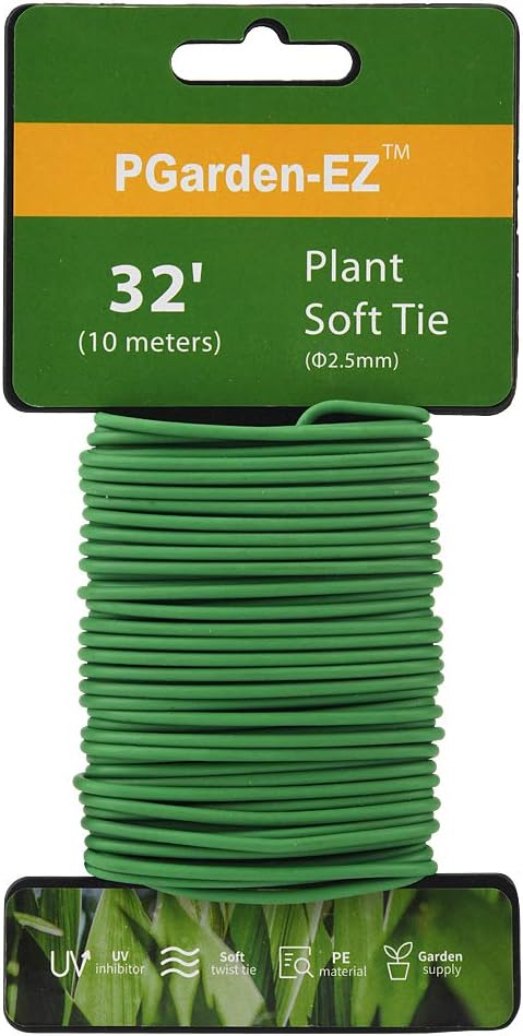 Plant Ties - 32.8ft Soft Twist Ties Green TPR Garden Ties Supply, for Supporting Plants Tomatoes Office Home Organizing