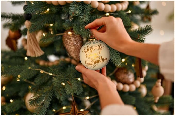 Blessing on Your Confirmation Ornament, Confirmation Gift for Granddaughter Grandson, Catholic Sacrament Keepsake, Hanging Pendant Decor
