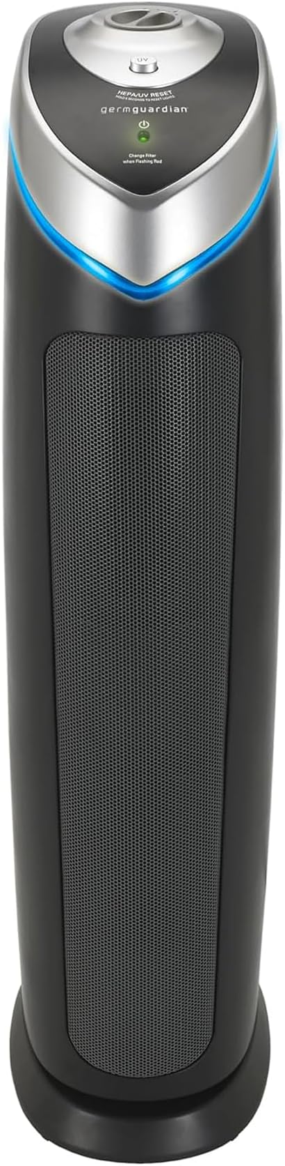 GermGuardian 3-In-1 HEPA Air Purifier for Home, Large Rooms Up To 915 Sq. Ft. with HEPA Air Filter, UV-C Light & Odor Reduction, AC5000E, 28" Tower, Gray