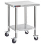DuraSteel 30x18 NSF Stainless Steel Cart Work Table - Heavy Duty Rolling Food Prep Table - Metal Utility Cart on Wheels Caster, Grill Stand Microwave Outdoor Kitchen Tables Countertop Island Large Top