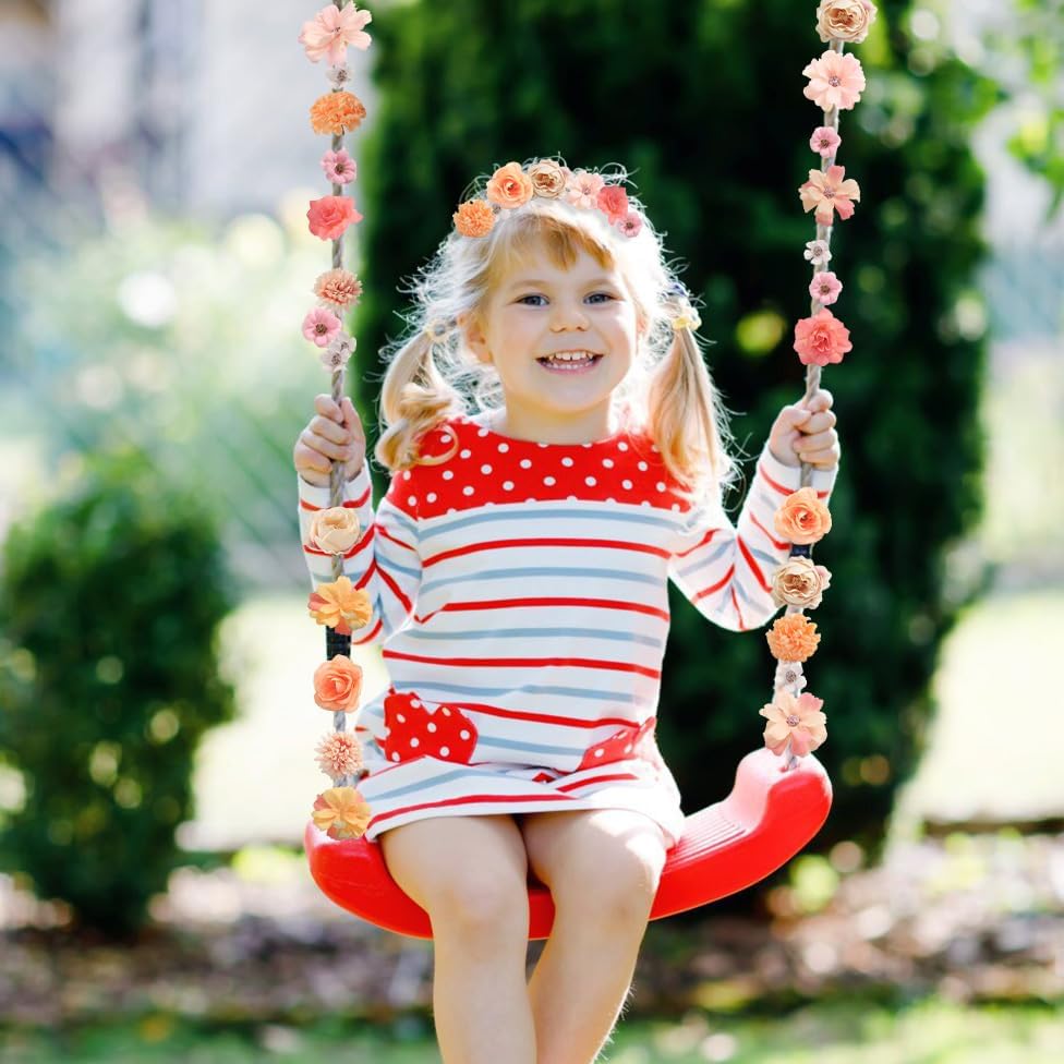 Small Artificial Flower Heads 2-4 cm, Fall Silk Faux Orange Peony Daisy Rose, for DIY Crafts, Wedding Garland, Graduation Cap, Cake Topper & Home Decoration (125, Orange)