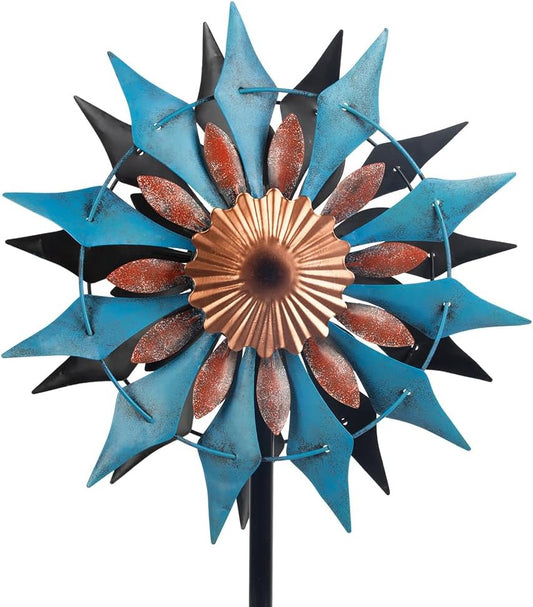 Stargarden Wind Spinners Outdoor, Metal Wind Spinner, 13.4" W x66 H Kinetic Wind Sculptures & Spinners, Waterproof Windmill for Yard, Garden Decor