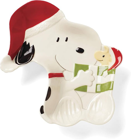 Lenox 896323 Snoopy Christmas Candy Dish, Holiday Hosting