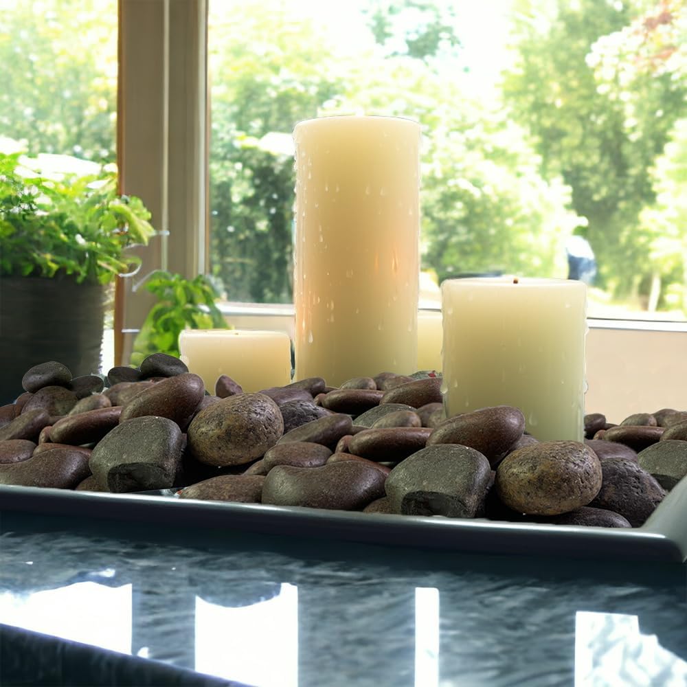 HappyFiller Natural Decorative Red Pebbles Polished Gravel Rocks Stones for Aquarium,Fish Turtle Tank,Outdoor Indoor Plants Top Dressing,Succulents Soil Cover,Garden Landscaping,10 LB