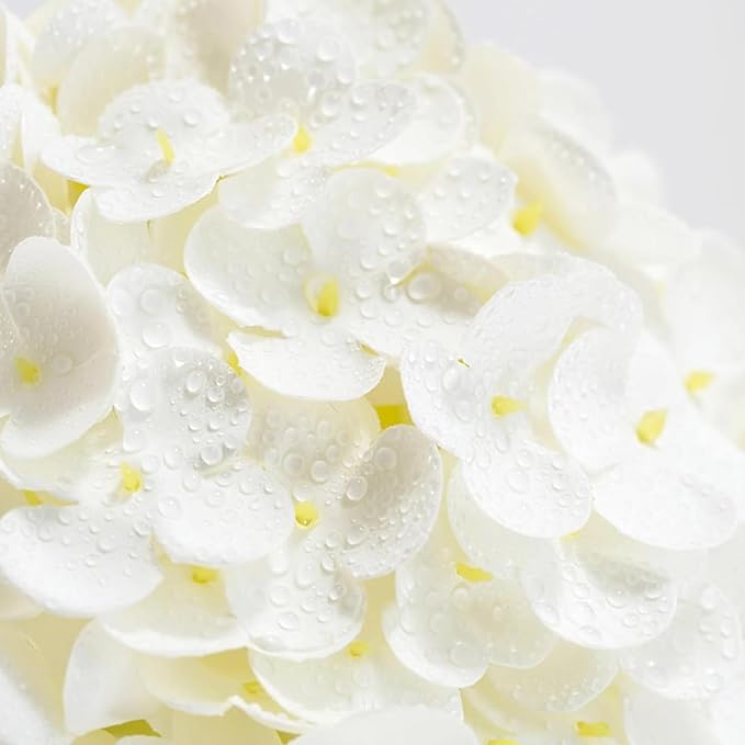 3 Pcs White Hydrangea Artificial Flowers, 19 inch faux hydrangea Flowers Real Touch Flowers, Long Stem Artificial Flower for Tall Vase Home Wedding Bouquets Centerpieces Party Living Room Decoration