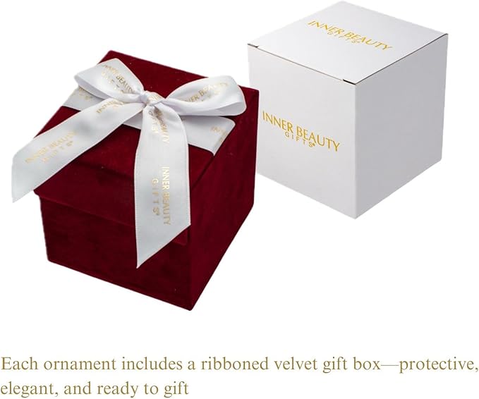 Baby Jesus with Lambs Nativity Ornament–Hand-Painted Glass Holy Family Christmas Ornament – Manger Scene with Sheep – Religious Christian Ornament – Catholic Keepsake