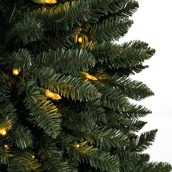 Naomi Home 6.5ft Christmas Tree with Lights, Realistic Spruce Xmas Tree Prelit with Foot Pedal, 1197 Branch Tips, 450 Warm Lights and Metal Stand, Aritificial Tree, Árbol De Navidad