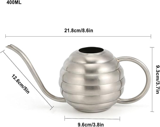 Plant Watering Bottle, 400ml/14oz, Retro Style Watering Can, Matte, Frosted (Silver)