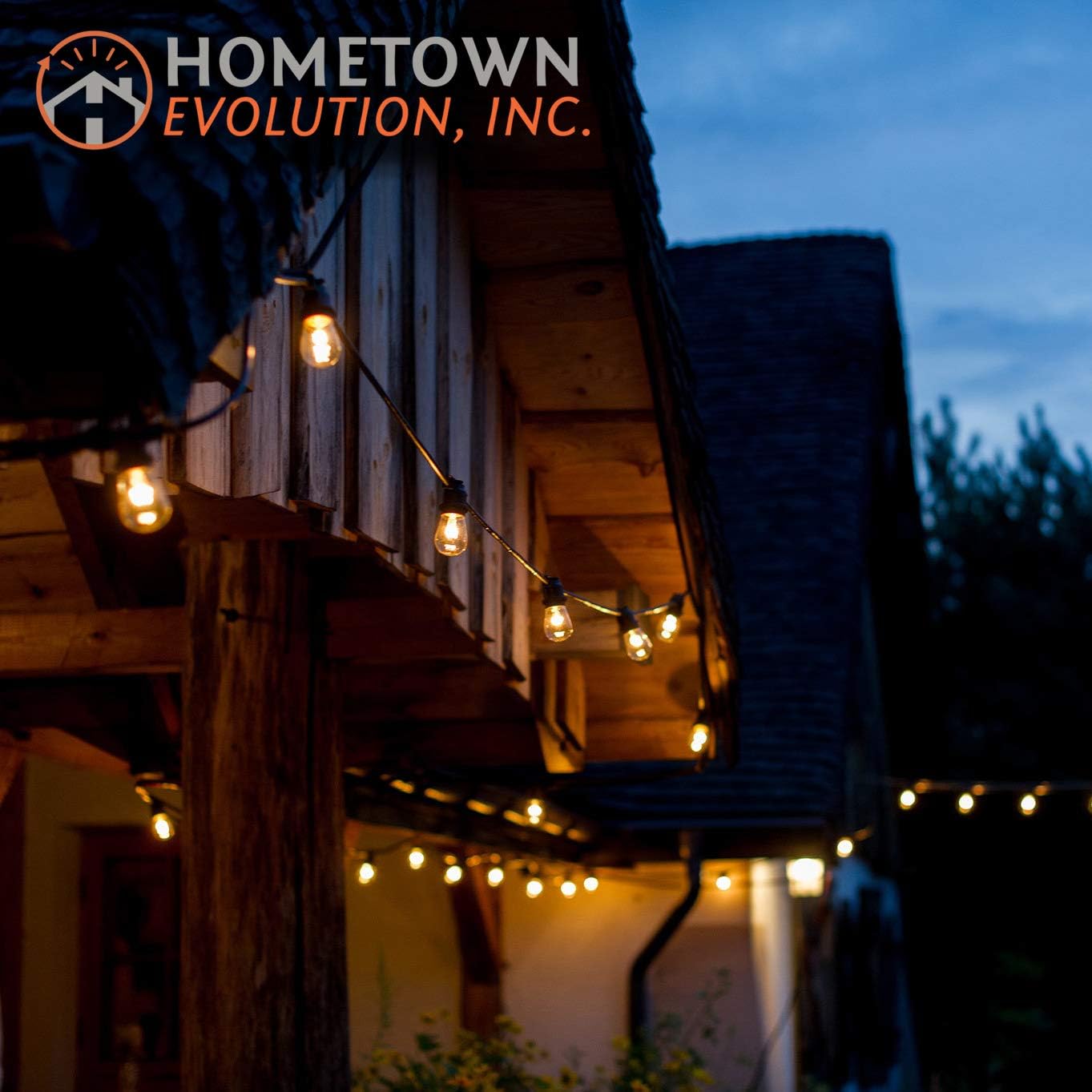 Hometown Evolution, Inc. E26 Commercial String Lights with 16 Gauge Wire (50 Foot 25 Socket, S14 Lantern Edison 11 Watt Bulbs)