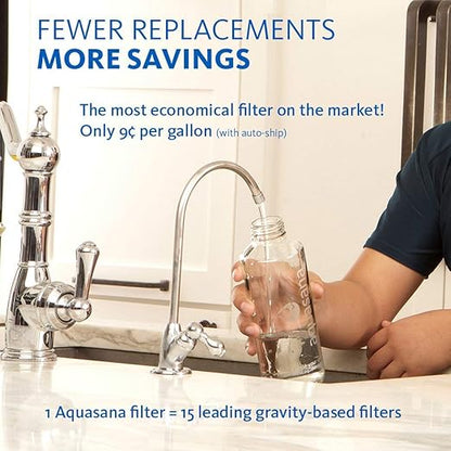 Aquasana Under Sink Water Filter System - Reduces PFAS, Lead, & Chlorine in Drinking Water - Under Counter Claryum Filtration for Kitchen - 3-Stage - Oil-Rubbed Bronze Faucet - AQ-5300.62