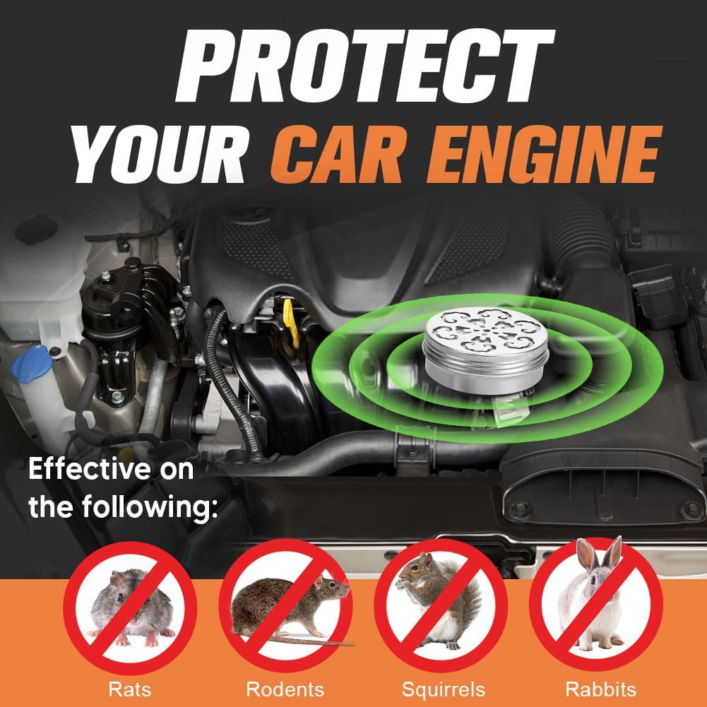 Pest Repellent, Rodent Repellent for Car Engines, Mouse Repellents for Car, RV Mice Repellant, Keep Rodents Out of Car/House, Cars Mouse Repellent Under Hood-2P