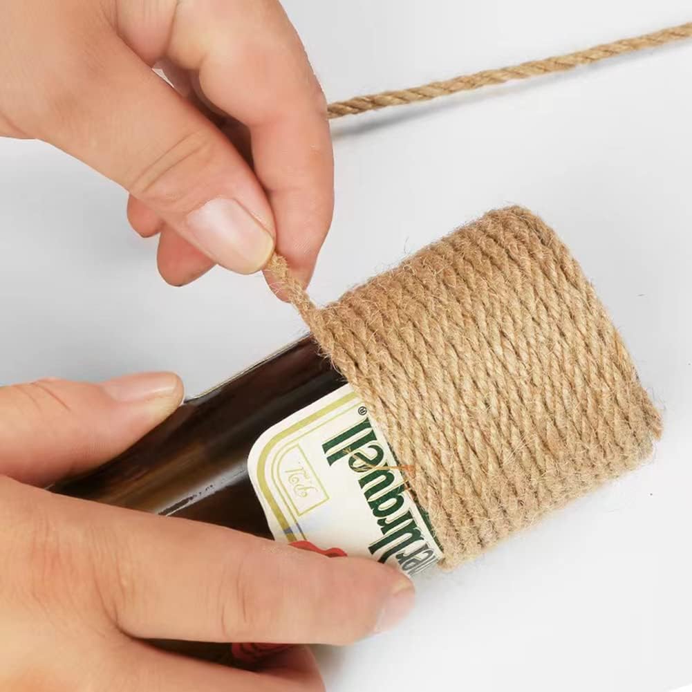 ARISKEY Natural Jute Twine 4mm,328 Feet String Rope for Crafts Suitable for DIY and Weaving Projects,Gardening Purposes and Outdoor Heavy-Duty Use