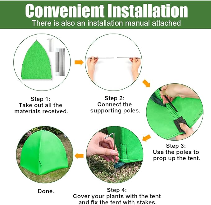 Frost Covers for Plants, 2-Pack Durable Plant Covers Freeze Protection, Reusable Tree Cover for Winter, Plant Tents Grow Bag Outdoor