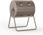 Dual Chamber Tumbling Composter 43 Gallon Large Outdoor Tumbling Composter Efficient Batch Composting Easy Turn Design (Grey)
