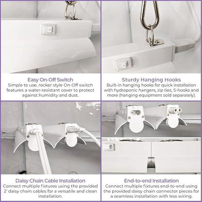 Active Grow Integrated Strip T5 2FT LED Grow Light - T5 Grow Lights for Indoor Plants, Flowers, Fruit, Tropical Plants & Germination - 10W - Red Bloom Spectrum - Linkable - 120-277V - 2-Pack