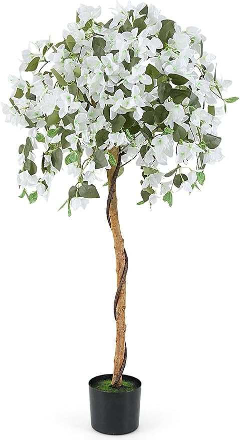SAFEPLUS 4.5FT Bougainvillea Artificial Tree, Tall Fake Floor Plant for Indoor Outdoor Décor