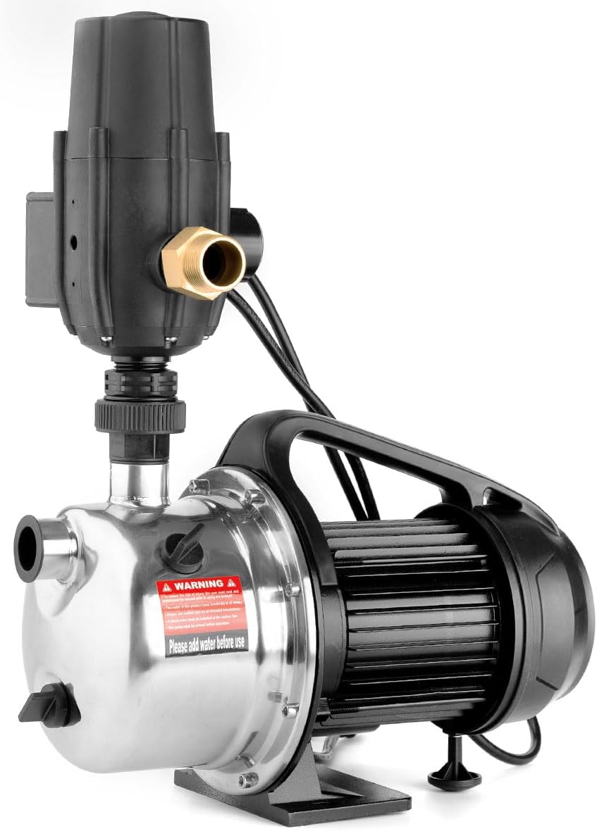 XtremepowerUS 1.6HP Water Transfer Pump w/Automatic Electronic Controller 1268GPH Shallow Well Pump Garden Booster Sprinkler Irrigation Lawn Farm