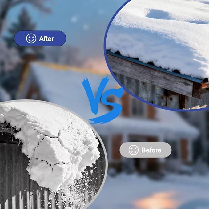 50 Pack Snow Guards for Metal Roofs, Snow Stops for Metal Roofs, Prevent Sliding Ice Snow Stop Buildup with Gasket and Screws, Metal and Steel Roofs Winter Supplies