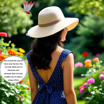 8PCS 3D Dragonfly Garden Decor Clips - Realistic Outdoor Insect Ornaments for Plants, Stakes & Fences | Fly Deterrent & Whimsical Yard Art