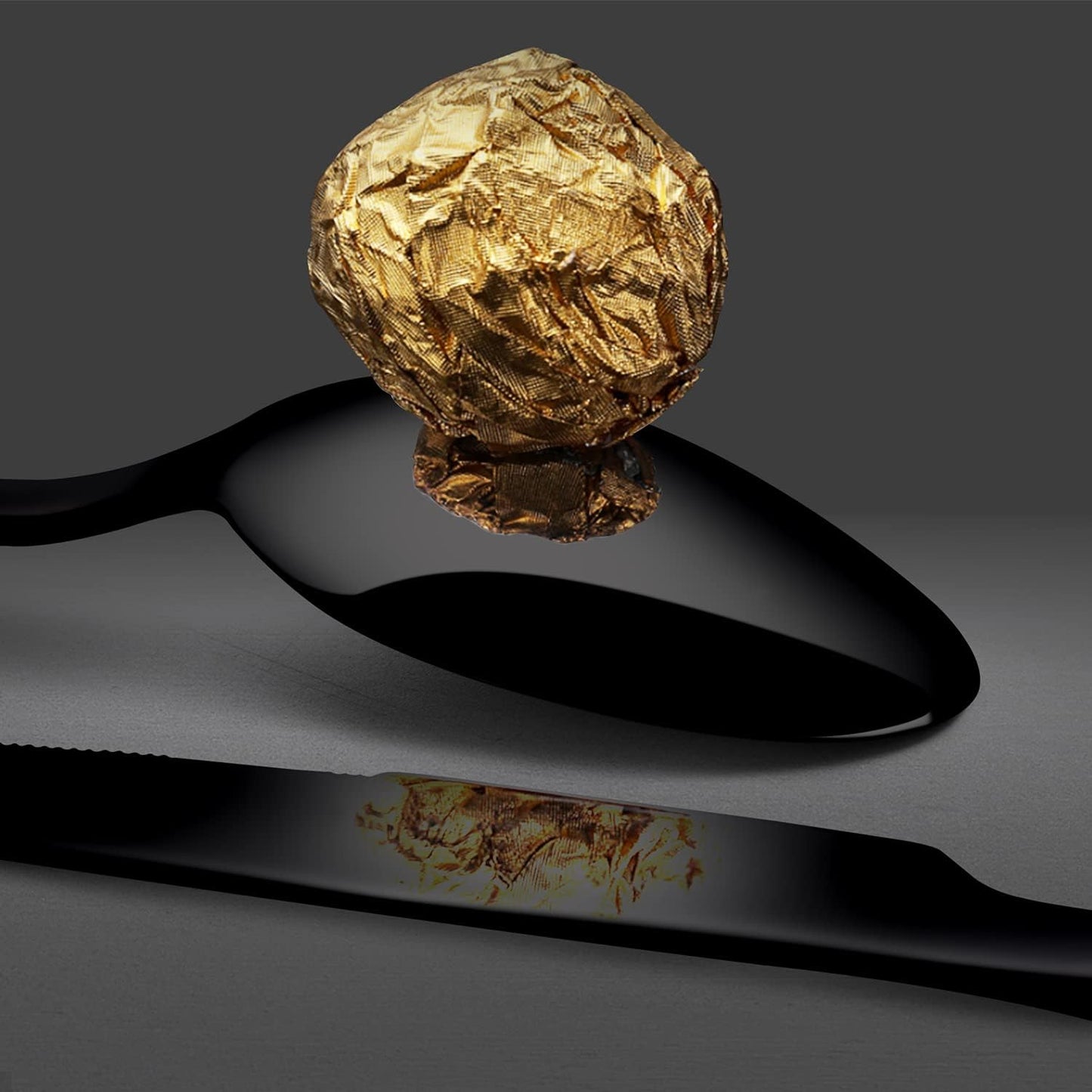 KINGSTONE Black Silverware Set, 30 Piece Flatware Set for 6, 18/10 Stainless steel Cutlery Set for Home Kitchen and Restaurant