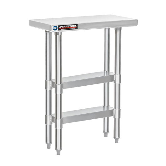 DuraSteel Food Prep Stainless Steel Table - 24 x 12 Inch Commercial Metal Workbench with Adjustable Under Shelf - NSF Certified - for Restaurant, Warehouse, Home, Kitchen, Garage
