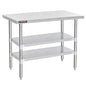 DuraSteel Food Prep Stainless Steel Table - 24 x 48 Inch Commercial Metal Workbench with Adjustable Under Shelf - NSF Certified - for Restaurant, Warehouse, Home, Kitchen, Garage
