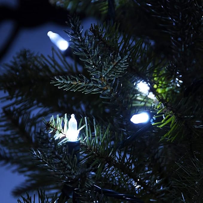 Christmas Lights - Battery Operated String Lights 50 LED String Lights Mini Lights with Auto-Timer and 8 Lighting Modes for Christmas Wreath Party Wedding Garden Home Decoration, White