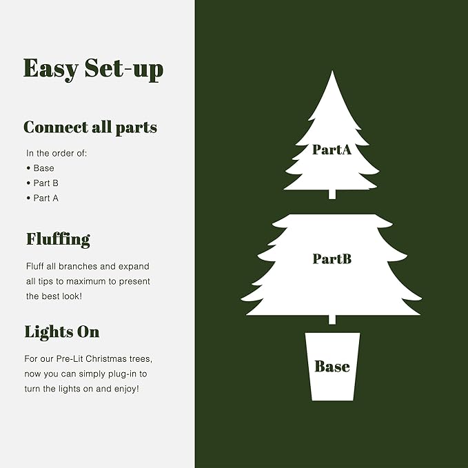 LuxenHome 4.5FT Potted Christmas Tree, Downswept Branches Prelit Small Christmas Tree with 100 LED Lights, Natural Slim Fir Trees Pre-lit with Black Square Pot for Porch, Entryway Holiday Display