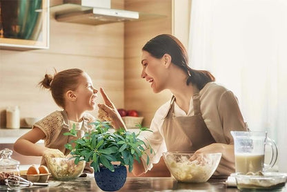 AlphaAcc 9.5" Artificial Plants with Olive Leaves Real Looking Faux Plants Fake Greenery Potted in Black Round Ball Planter for Tabletop Bathroom Kitchen Office Housewarming Gift Home Decor