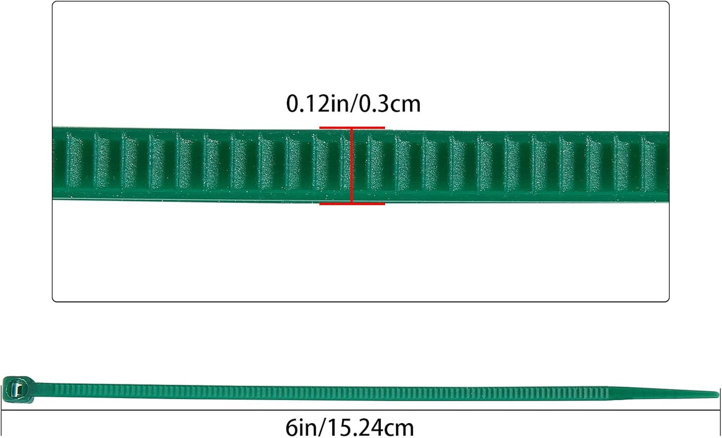 6 inch 3mm Dark Green Nylon Garden Cable Zip Ties Self Locking Cable Ties Twist Ties, Multi-Purpose Cable Tie (200 Pcs) Decoration Tie Wraps for Christmas Tree