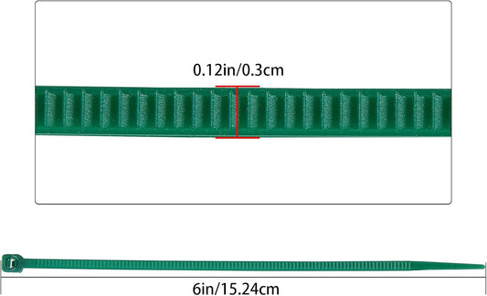 6 inch 3mm Dark Green Nylon Garden Cable Zip Ties Self Locking Cable Ties Twist Ties, Multi-Purpose Cable Tie (200 Pcs) Decoration Tie Wraps for Christmas Tree