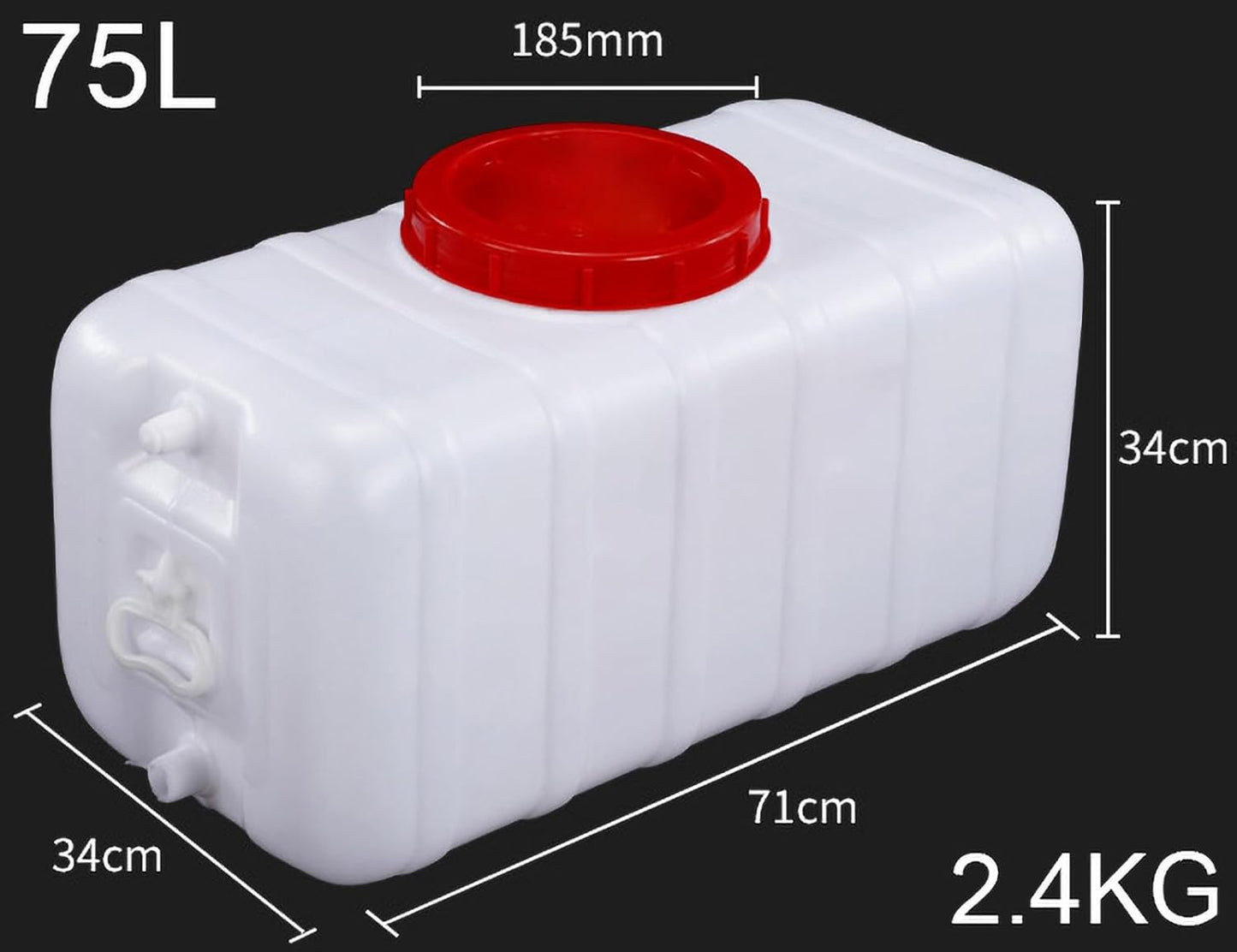 Water Tank Water Container Water Carrier 25L/30L/50L/75L/110L/200L for Water Storage Hiking Hurricane Emergency Car Water Tank Outdoor Camping Hunting Self-Driving(Size:75L)