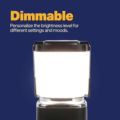 LUXPRO LP189 Mini Lantern - USB-C Rechargeable Camping Light - with 4 Color Modes - Dimmable LED Portable Lantern for Hiking & Emergency - Handy Compact Design (Black, 2-Pack)