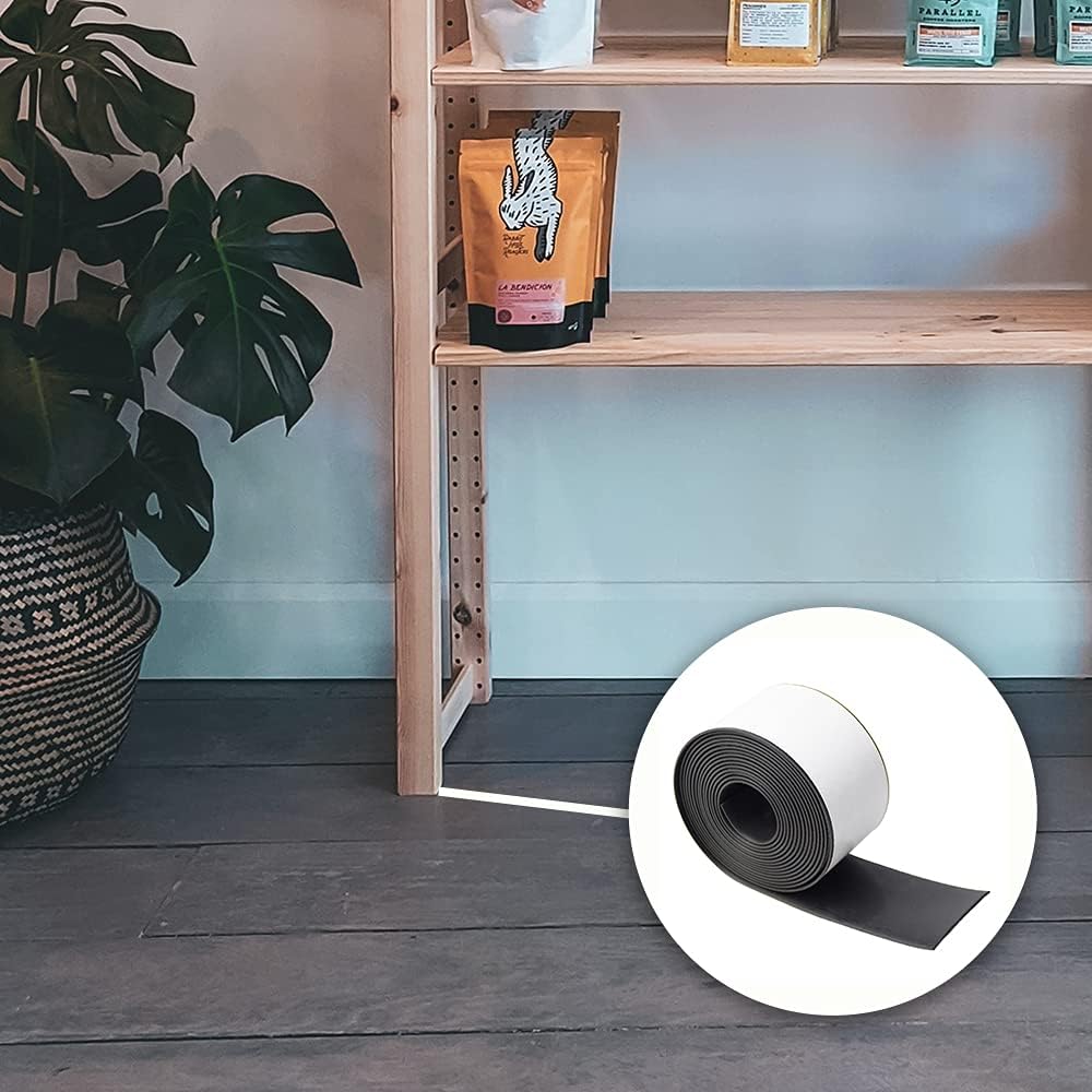 DOBTIM Neoprene Rubber Strips Self Adhesive 1/16 (.062)" Thick X 2" Wide X 25'Long, Solid Rubber Sheets, Rolls & Strips for Gaskets DIY Material, Supports, Leveling, Sealing, Bumpers, Abrasion Black