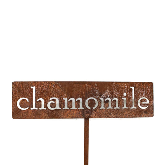 Classic Metal Garden Markers 19 Inches Tall (chamomile, Naturally Rusted)