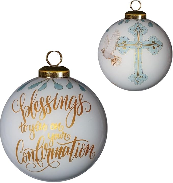 Blessing on Your Confirmation Ornament, Confirmation Gift for Granddaughter Grandson, Catholic Sacrament Keepsake, Hanging Pendant Decor