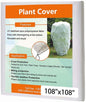 Agfabric Plant Covers Freeze Protection with Zipper 108"x108" 0.9oz Plant Frost Protection Covers Garden Plant Cover Drawstring Bags Winter Frost Pests Protection,White