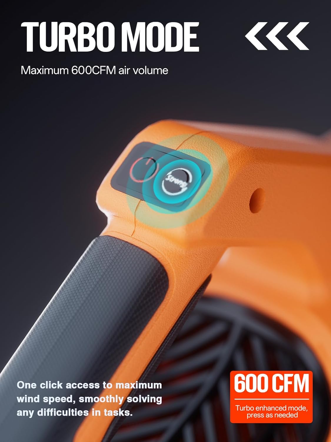 Leaf Blower Cordless, 40V 600CFM &180MPH Electric Leaf Blower with 7.5Ah Battery, Fast Charger and Extension Tube for Blowing Leaves Snow for Yard Garden Lawn Care, Orange